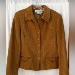 Rena Rowan Light Brown Soft Corduroy Jacket (Size 8)